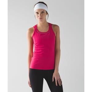 Lululemon Compassion Tank Women 6 Pink Sleeveless Strappy Back Performance *READ